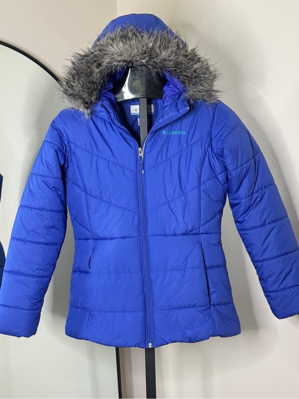 Columbia Katelyn Crest Puffer Jacket Periwinkle Blue Girls Size 18/20